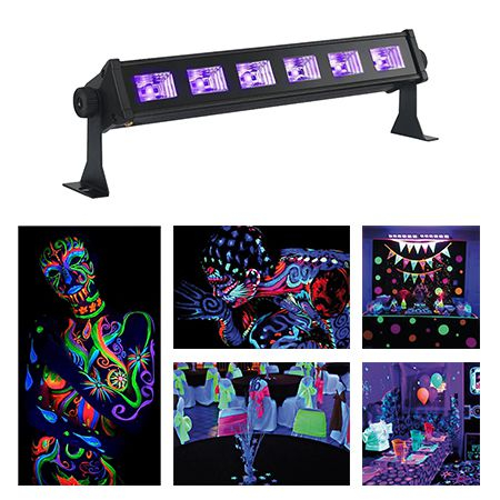 Lumini UV - Led bar uv 6 x 3w – iluminare profesională uv pentru evenimente, teatru și cluburi - Ibiza Light proiector
