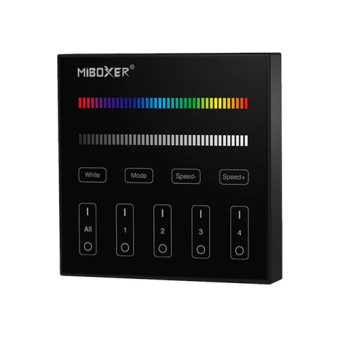 Controller bandă LED - MiBoxer B3-B Telecomanda Panou 4 Zone RGB/RGBW, Negru