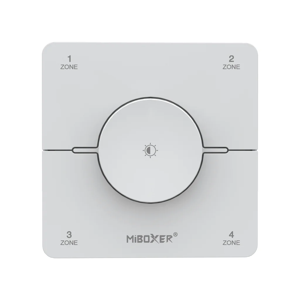 MiBoxer K0S Telecomanda de perete rotativa 4 zone Monocolor/Dual White CCT 2.4Ghz, Alb [1]