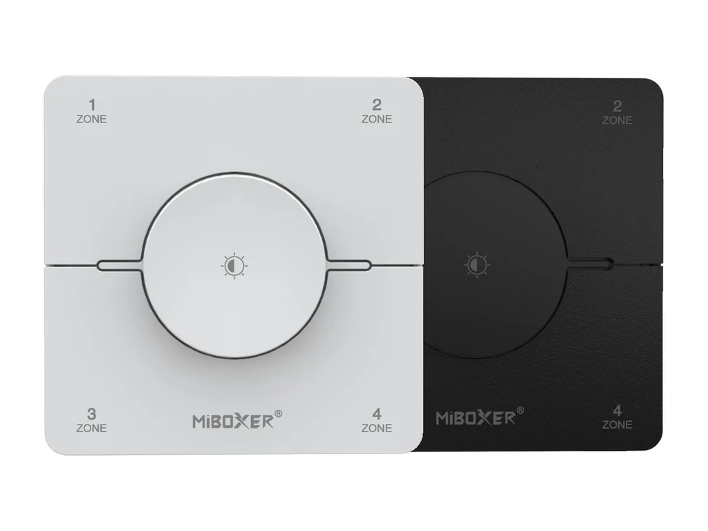Controller bandă LED - MiBoxer K0S Telecomanda de perete rotativa 4 zone Monocolor/Dual White CCT 2.4Ghz, Alb