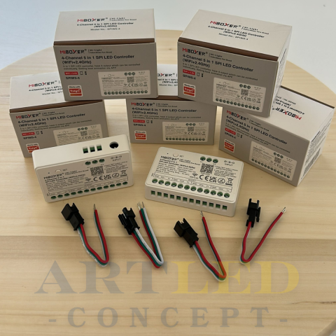 MiBoxer SPIW5-4 Controler LED SPI 5-în-1 cu 4 canale (WiFi+2.4G) [1]