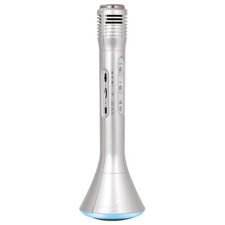 Microfoane Karaoke - MICROFON CU DIFUZOR CU EFECT SCHIMBARE VOCE BT/MSD - ARGINTIU