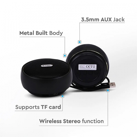 MINI BOXA BLUETOOTH PORTABILA 4W - NEGRU [3]