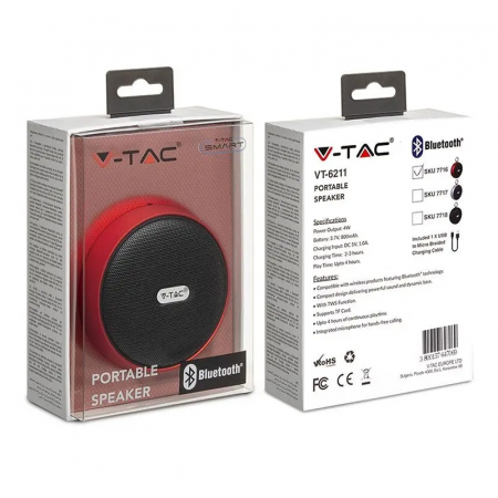 MINI BOXA BLUETOOTH PORTABILA 4W - ROSU [2]
