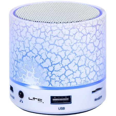 Boxe, incinte acustice - MINI BOXA ILUMINATA LED CU BLUETOOTH/USB/AUX/MIC ALB