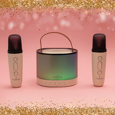 MINI BOXA KARAOKE CU MICROFON WIRELESS - ROZ [4]
