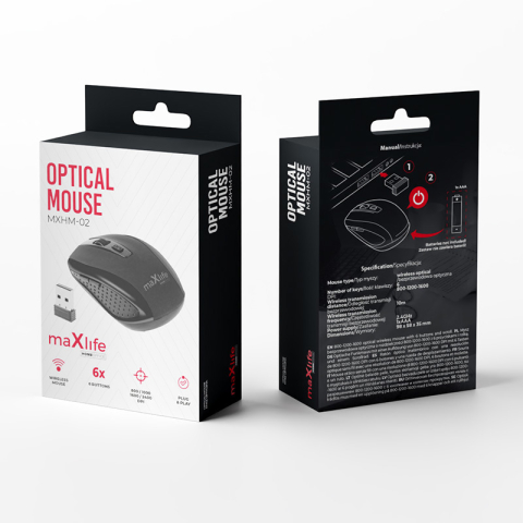 MOUSE OPTIC WIRELESS 800/1000/1600 DPI - NEGRU [4]