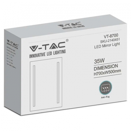OGLINDA ILUMINATA LED 35W 6400K ALB RECE IP44 ANTI ABURIRE [2]