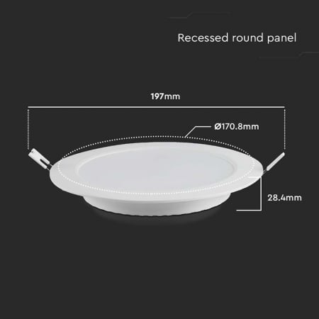 Panou LED incorporabil 12W, lumină caldă 3000K, V-TAC [2]