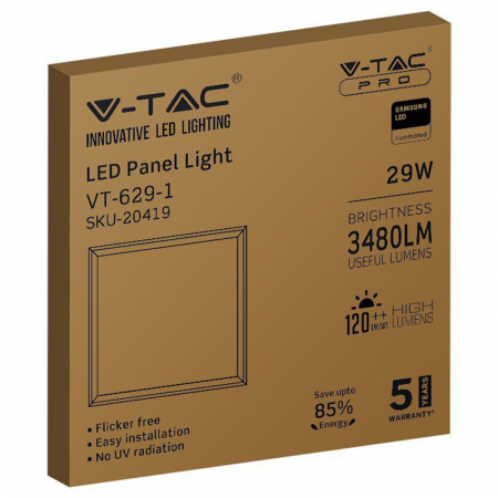 PANOU LED 29W 120LM/W 60CM X 60CM 4000K ALB NEUTRU [3]