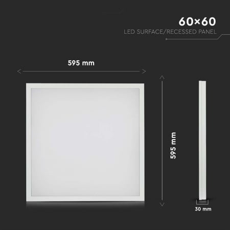 PANOU LED 36W 2IN1 60CM X 60CM 3960LM 6400K ALB RECE [8]