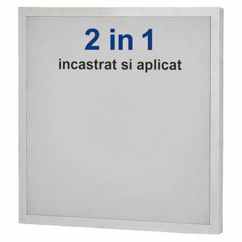 Panou LED 60x60 36W 2 în 1 Incastrat sau aplicat, 3960lm, 6400K Alb Rece [1]