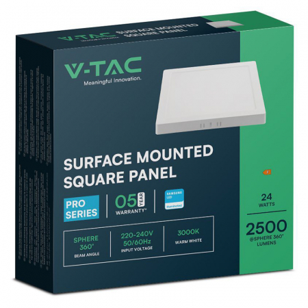 Aplica LED pentru tavan patrata 24W 3000K V-TAC 105141 [2]