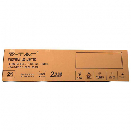 Aplica LED pentru tavan dreptunghiulara 36W 4000K 120 X 30CM V-TAC 216625 [2]