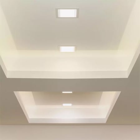 PANOU LED PATRAT INCORPORABIL 18W 6400K ALB RECE, STICLA [6]