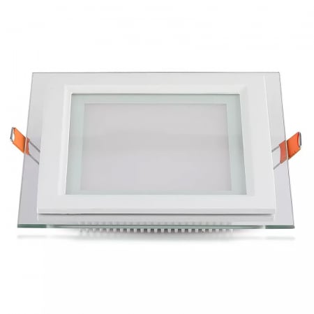 PANOU LED PATRAT INCORPORABIL 18W 6400K ALB RECE, STICLA [2]