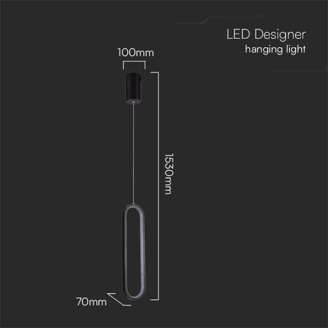 PENDUL TAVAN 9W 4000K - NEGRU [2]