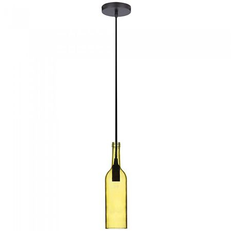 ILUMINAT INTERIOR - Pendul tavan model sticlă vin culoare galben