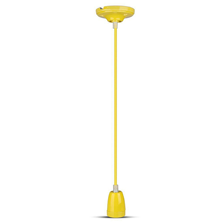 Candelabre - Pendul tavan portelan soclu E27 - galben - V-TAC