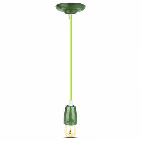 PENDUL TAVAN PORTELAN SOCLU E27 - VERDE [2]