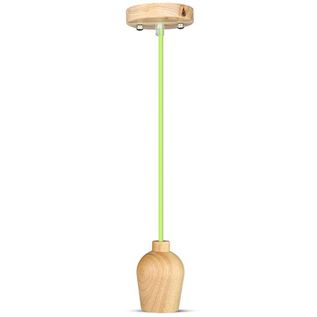 Candelabre - Pendul tavan soclu E27 lemn - verde