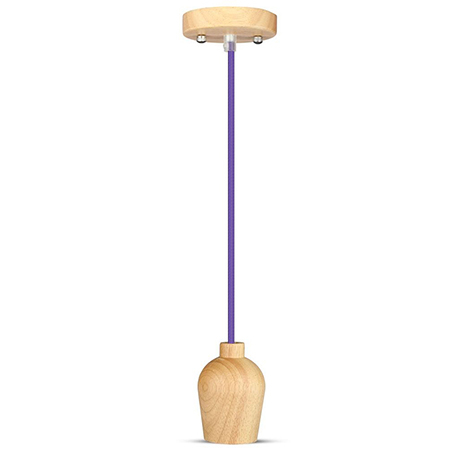 Candelabre - Pendul tavan soclu E27 lemn - violet