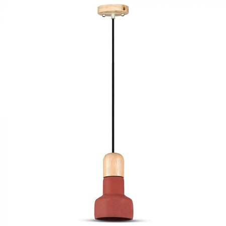 ILUMINAT INTERIOR - Pendul tavan soclu E27 material lemn/ciment - roșu - V-TAC