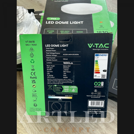 Plafoniera 18w ip44 4000k alb neutru - alb [2]
