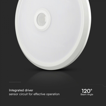 Plafoniera LED, 12W, IP20, senzor de mișcare 3in1, alb, V-TAC, SKU-23418 [2]