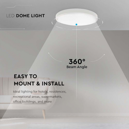 Plafonieră led 18w IP44 4000k alb neutru - alb [6]