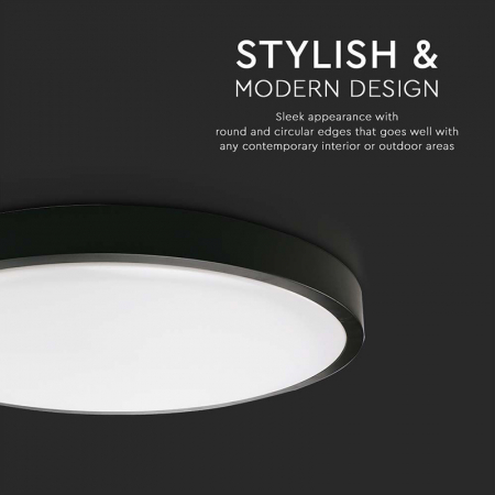 Plafonieră led 18w IP44 4000k alb neutru - negru [4]