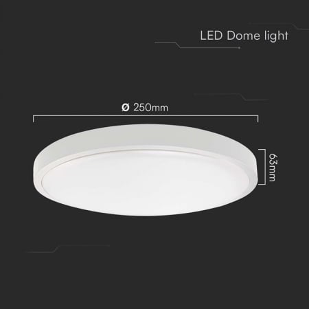 Plafoniera LED, 18W, IP44, 6500K, alb rece, alb, V-TAC, SKU-76171 [3]