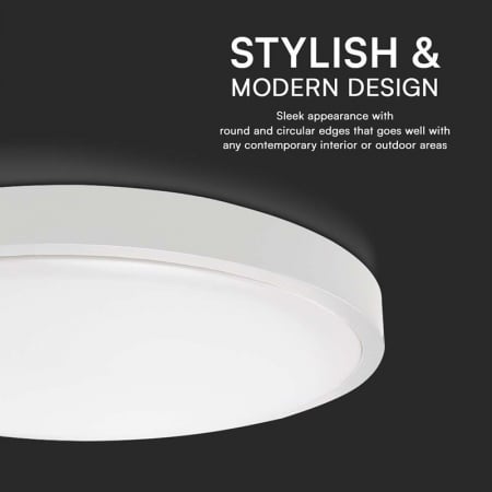 Plafoniera LED, 18W, IP44, 6500K, alb rece, alb, V-TAC, SKU-76171 [4]