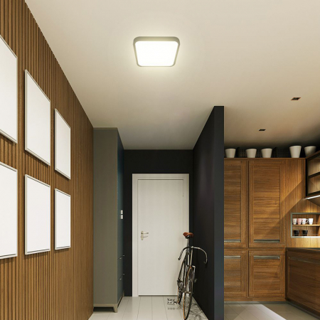 PLAFONIERA LED 18W IP44 6500K ALB RECE - NEGRU [8]