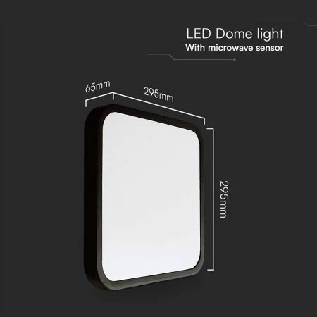PLAFONIERA LED 18W IP44 CU SENZOR 4000K ALB NEUTRU - NEGRUU [2]