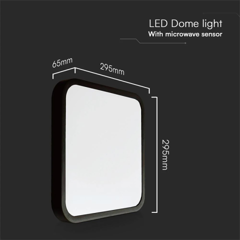 PLAFONIERA LED 18W IP44 CU SENZOR 4000K CIP SAMSUNG - NEGRU [2]