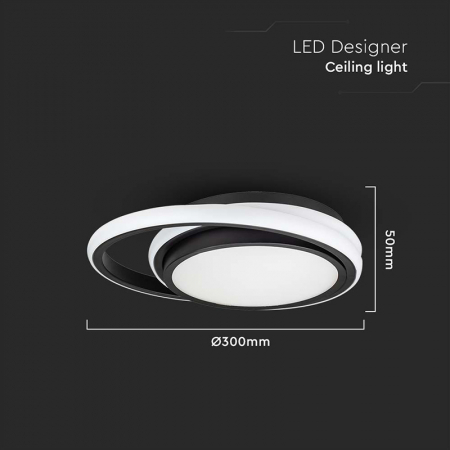 Plafoniera LED 24W 3in1 - negru [2]