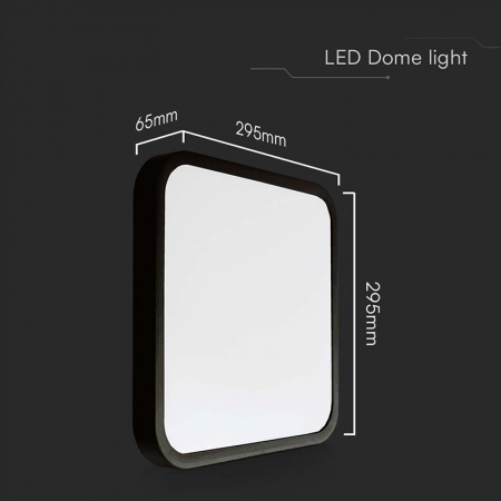 Plafoniera LED 24W 6500K IP44 negru V-Tac 76471 [3]