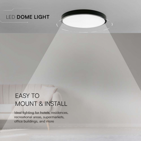 Plafoniera LED, 24W, IP44, 6500K, alb rece, negru, V-TAC, SKU-76381 [6]