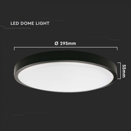 PLAFONIERA LED 24W IP44 6500K ALB RECE - NEGRU [3]