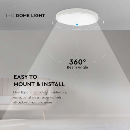 Plafoniera led 30w ip44 4000k alb neutru - alb [6]