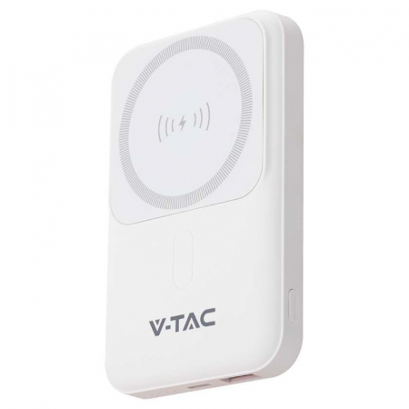 POWER BANK 10000MAH CU INEL MAGNETIC INCARCARE WIRELESS - ALB [1]