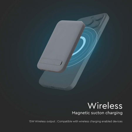 POWER BANK 10000MAH CU INEL MAGNETIC INCARCARE WIRELESS - GRI [2]