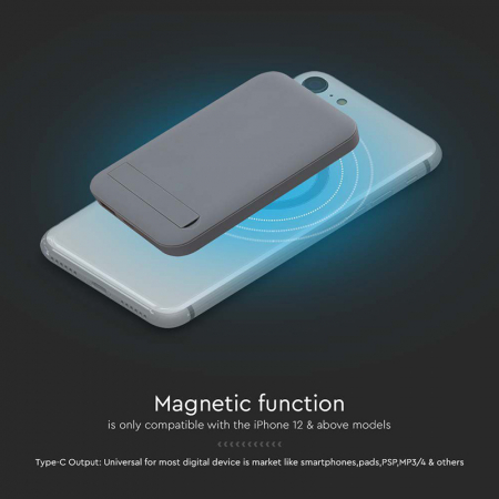 POWER BANK 10000MAH CU INEL MAGNETIC INCARCARE WIRELESS - GRI [3]