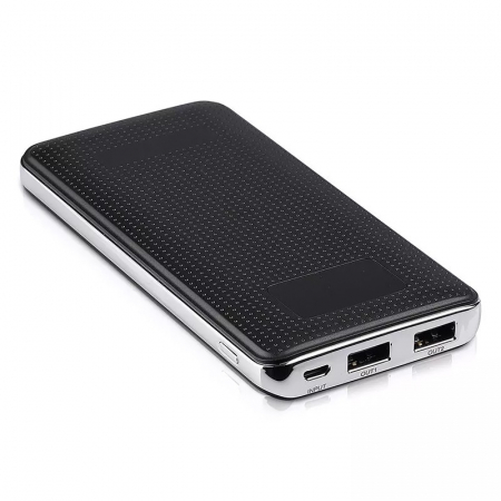 POWER BANK 10000MAH PIELE/CROM - NEGRU [2]