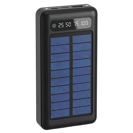 GSM/Tablete/Smartwatch - POWER BANK CU INCARCARE SOLARA 20000MAH - NEGRU