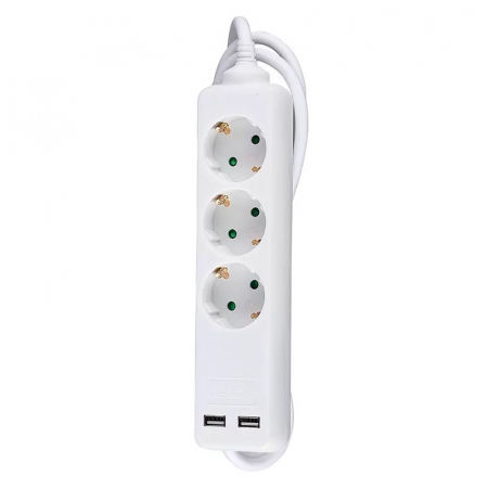 PRELUNGITOR 3 CAI + 2USB 1.5M(3G1.5MM2) ALB [3]