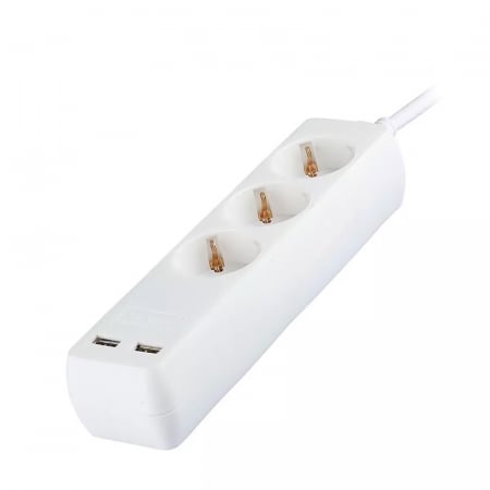 PRELUNGITOR 3 CAI + 2USB 5M(3G1.5MM2) ALB [2]