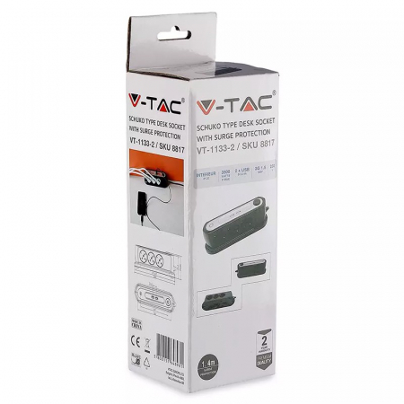 PRELUNGITOR 3CAI + 2USB 1.4M (3G1.5MM2) - NEGRU [4]