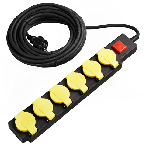 PRELUNGITOR 6 CAI 16A MAX 3500W IP44 10M 3X1.5MM - NEGRU/GALBEN [2]